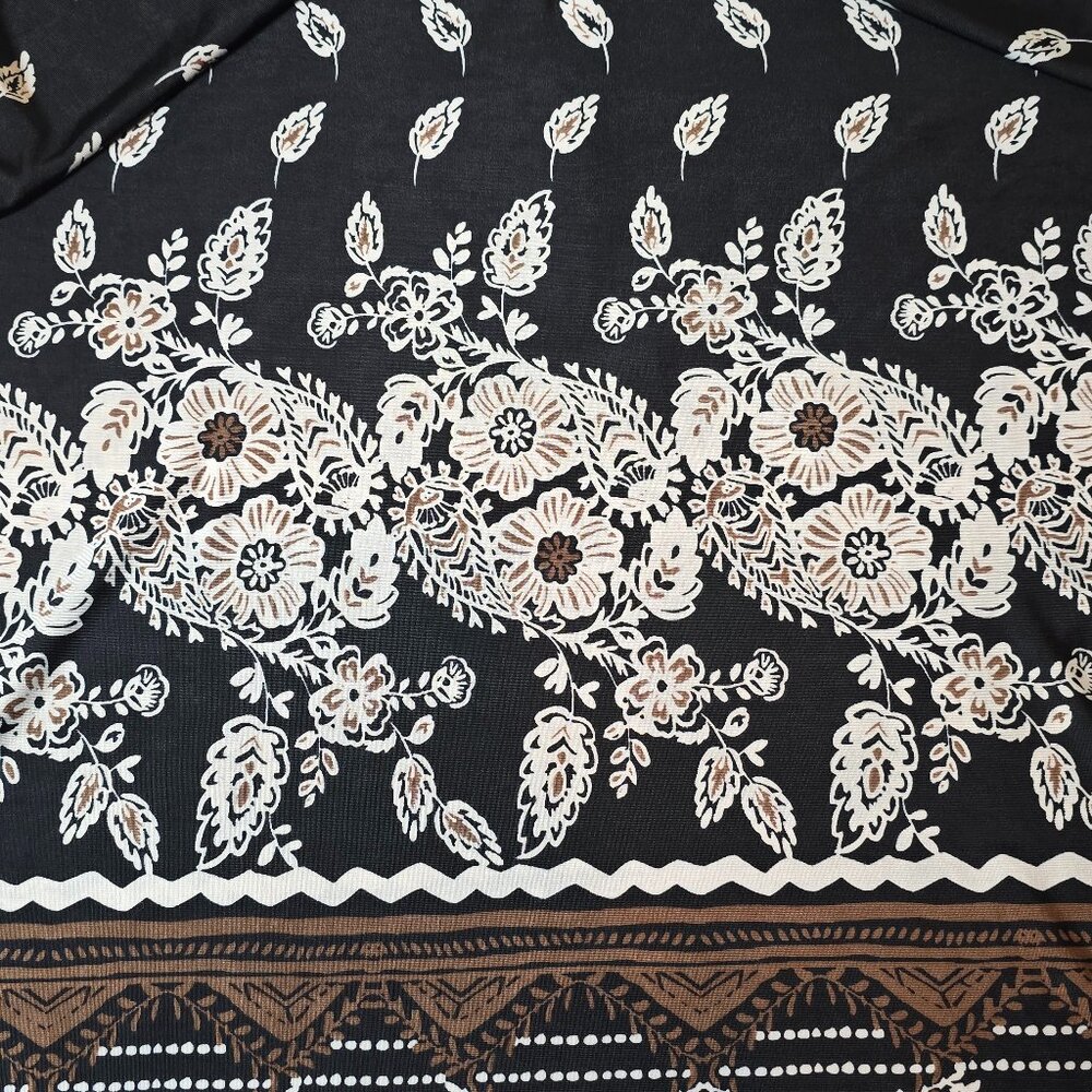 Lavish Black Bohemian Floral Tunic Top – Women's Size 1X - Picture 7 of 13